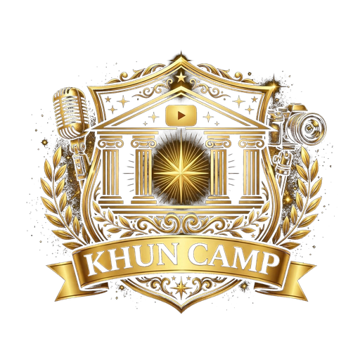 Khun Camp gold badge with a transparent background